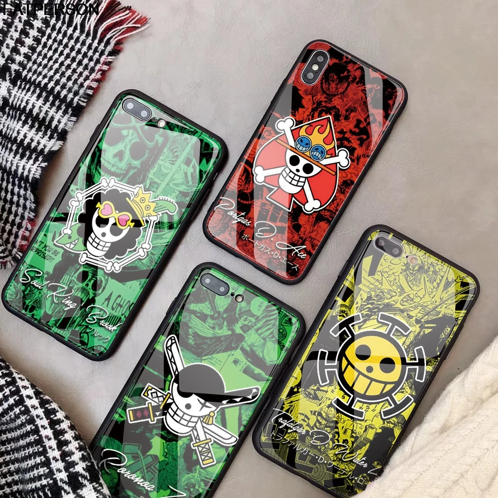 ワンピースカスタムガラス電話カバーiphone 12ミニ11 Pro X R S最大diy D ルフィ電話iphone 8 7プラスse フィットケース Aliexpress