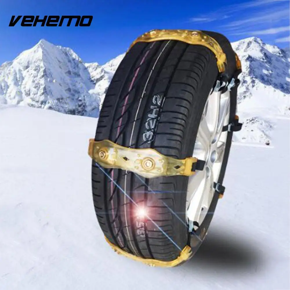 Vehemo 1 Pc Snow Tire Chain Climbing Mud Ground Anti Skid Belt Durable