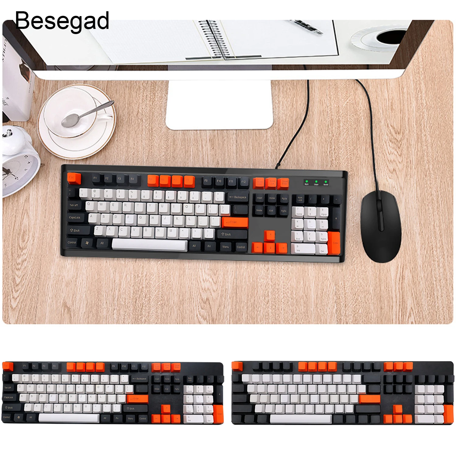 

Elisona Besegad 104-Key Personality Laser-carved PBT OEM Profile Keyset Keycap Key Cap for Computer Mechanical Gaming Keyboard