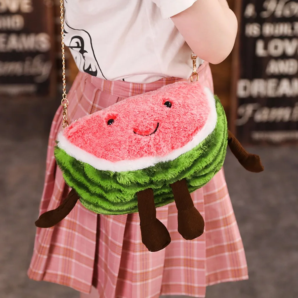 Новая модная женская Корейская сумка-мессенджер для девочек милая сумка на плечо с фруктами Симпатичные в виде арбуза Bolsos Mujer# S