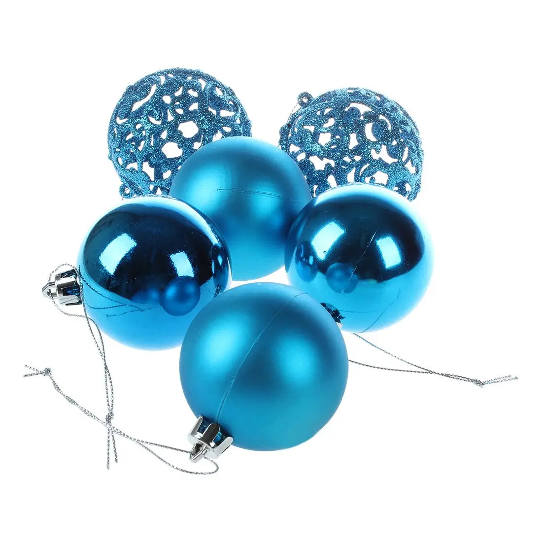 

LHBL 1 x Box Christmas Tree Ball Ornament Hanging Baubles Decorations for Xmas Party New Year Balls Home Decor(Light Blue)