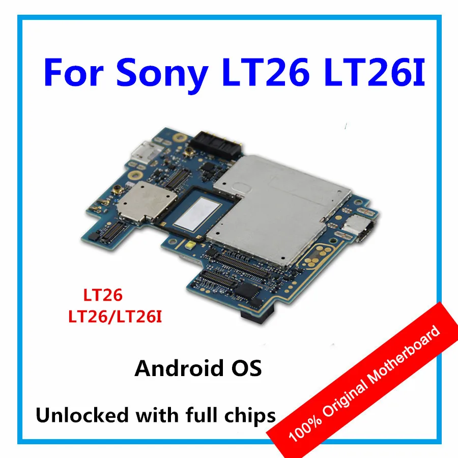 

For sony Xperia S LT26 LT26i Original Motherboard Unlocked With Android OS System Logic board With Chips Mainboard Replacement