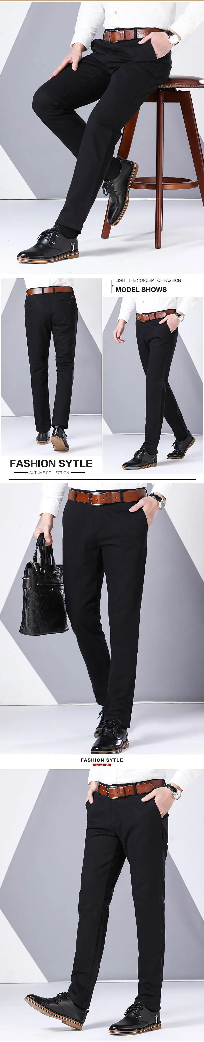 Drop-ship MuLS Brand Pants Men 100% Cotton Straight Male Pant Spring Autumn Winter Classic Business Slim Fit Casual Trousers Men 01