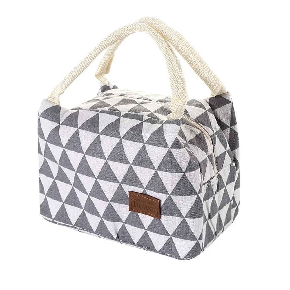 For Women Kids Men Insulated Canvas Box Tote Bag Thermal Cooler Food Lunch Bag