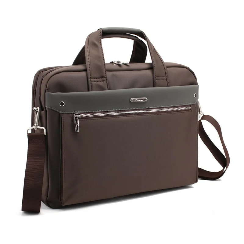 Модные вместительные мужские Офисные Сумки на одно плечо для деловых мужчин, брендовый мужской портфель 15 16 17 дюймов, мужская сумка для ноутбука - Цвет: Brown-15 inch