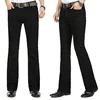 Men's Business Casual Pants Male Mid Waist Elastic Slim Boot Cut Semi-Flared Four Seasons Bell Bottom Jeans 26-38 5