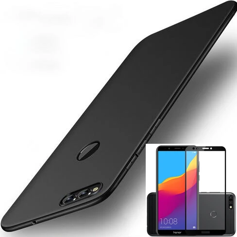 

Full Protection Case for Honor 7C AUM-L41 Russian Version 5.7inch With Full Tempered Glass For Huawei Honor 7C 7C Pro 5.99