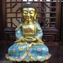 Xd 002559 Pure Bronze перегородчатой 24 К Золото Амитаюс Будда Шакьямуни Амитабха Татхагата