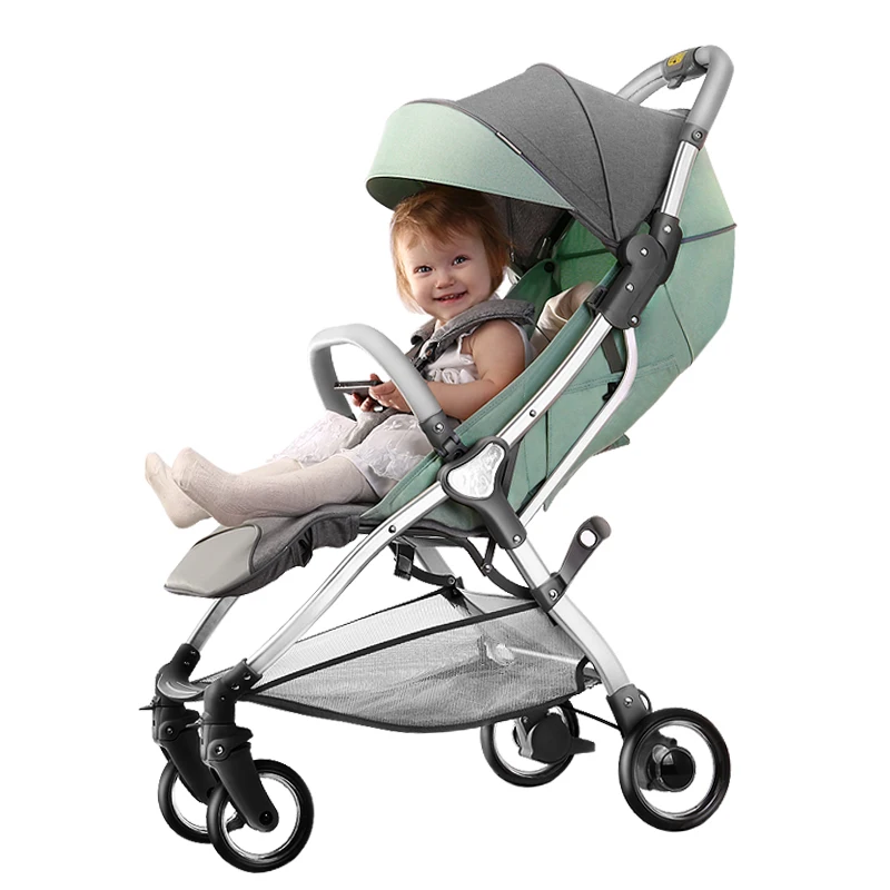 Baby stroller can sit reclining lightweight folding ultra light