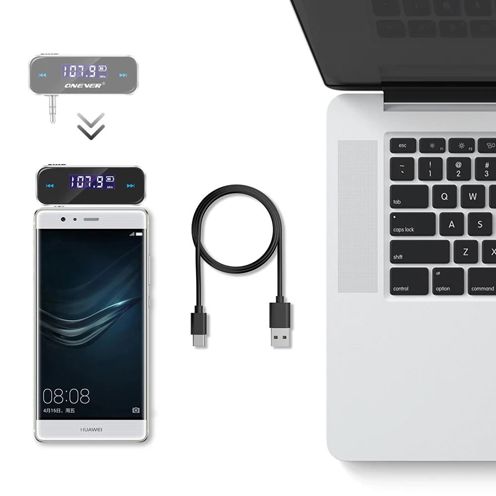 Mini 3.5 mm Wireless Car Radio Music Audio FM Transmitter HandsFree FM Modulator Transmissor FM LCD displayer for iPhone Android (1)