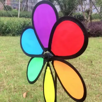 

2018 New Arrivials Colorful Rainbow Dazy Flower Spinner Wind Windmill Garden Yard Outdoor Decor Kids Toys