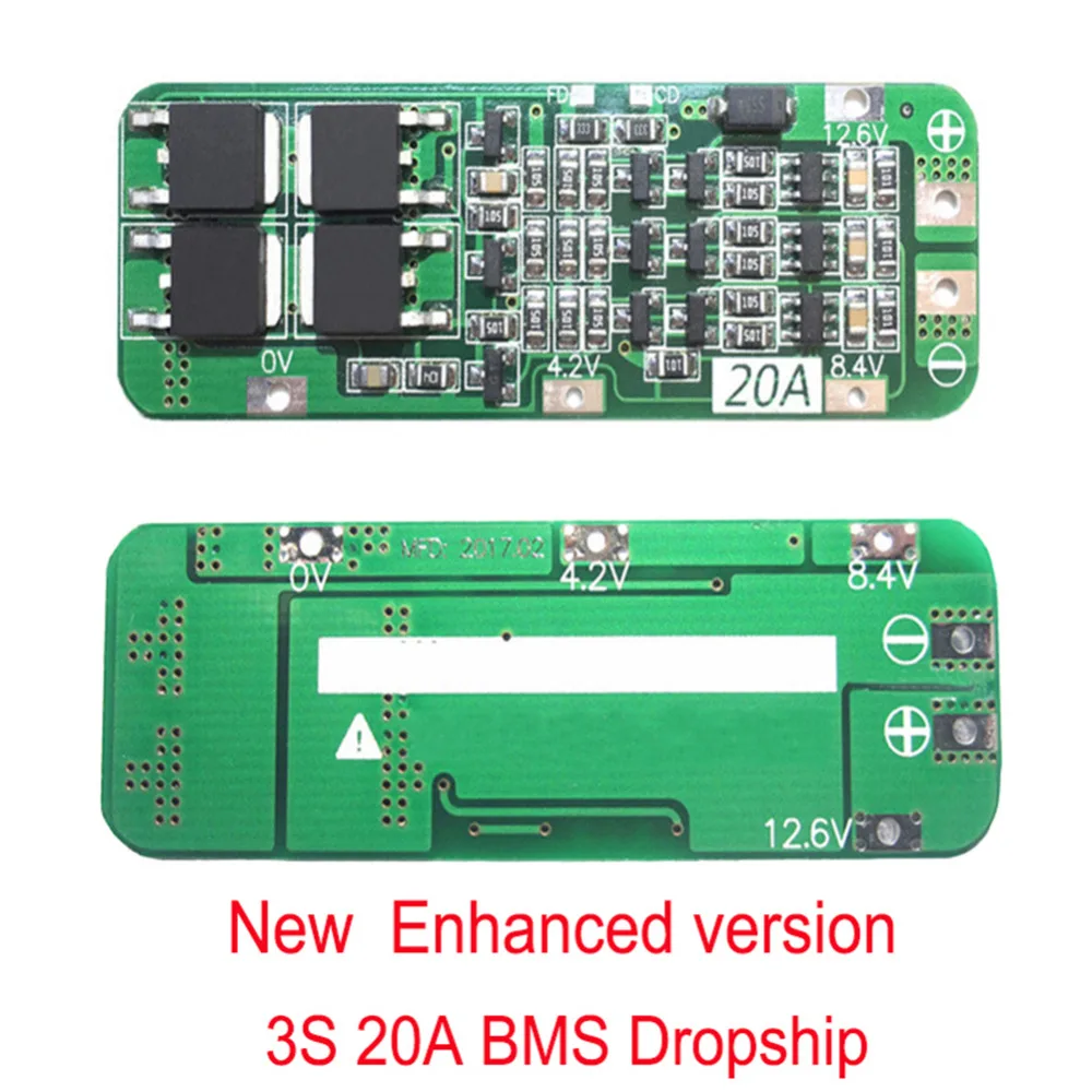 3S 40A BMS 11,1 V 12,6 V 18650 Защитная плата для литиевой батареи BMS плата для стандартного баланса обновленная версия для дрели