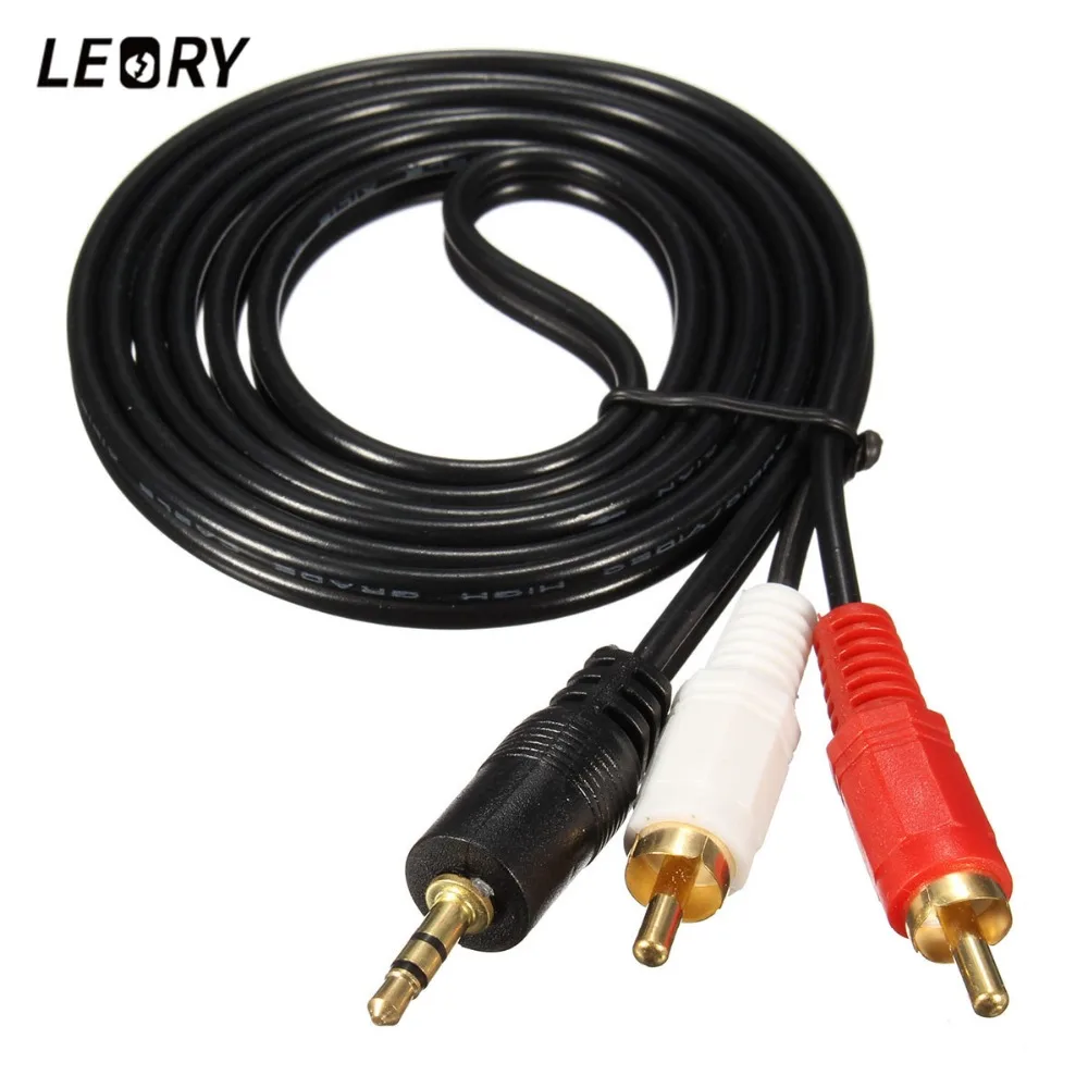 LEORY 1.5/3/5M 3.5mm Jack To 2 RCA Audio Cables 3.5 Male To RCA Male