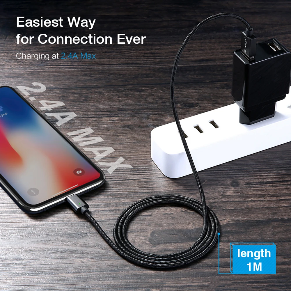 Магнитный usb-кабель для IPhone 8, 7 Plus, Магнитный зарядный usb-кабель, магнитный кабель Micro USB Type-C для Xiaomi, Huawei, Android