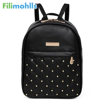 2019 Backpacks Shoulder Bags Casual Travel Bead Backpack for Teenage Girls PU Leather SchoolBag Backpack Mochila