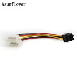 5 шт./лот двойной 4 Pin мужской Molex IDE до 6 Pin женский Molex PCI-E карты Графический внешний блок линии адаптер питания