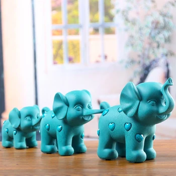 

3PCS/set Resin Crafts Three small elephant Sculpture Home Decorations Accessories Gifts Living room office desktop decorations