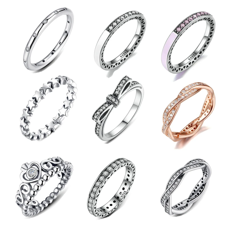 

INBEAUT 100% Real 925 Sterling Silver Clear CZ Wedding Cocktail Ring Women Trendy Sparkling Cubic Zirconia Rings Fine Jewelry