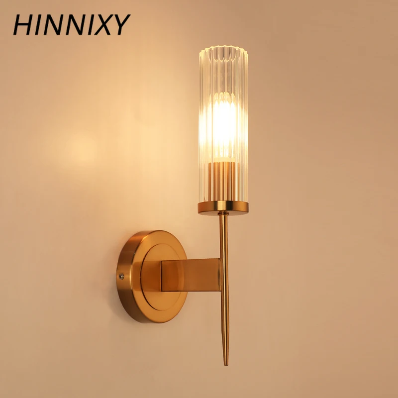 

Hinnxy Modern Style Bedside Wall Lamp 110V-220V 5W E27 Gold LED Wall Light Living Room Bedroom Balcony Decor CE Indoor Lighting