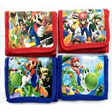 1 pçs dos desenhos animados carteira saco super mario figuras de ação mario irmão náilon zíper design criança presente brinquedo