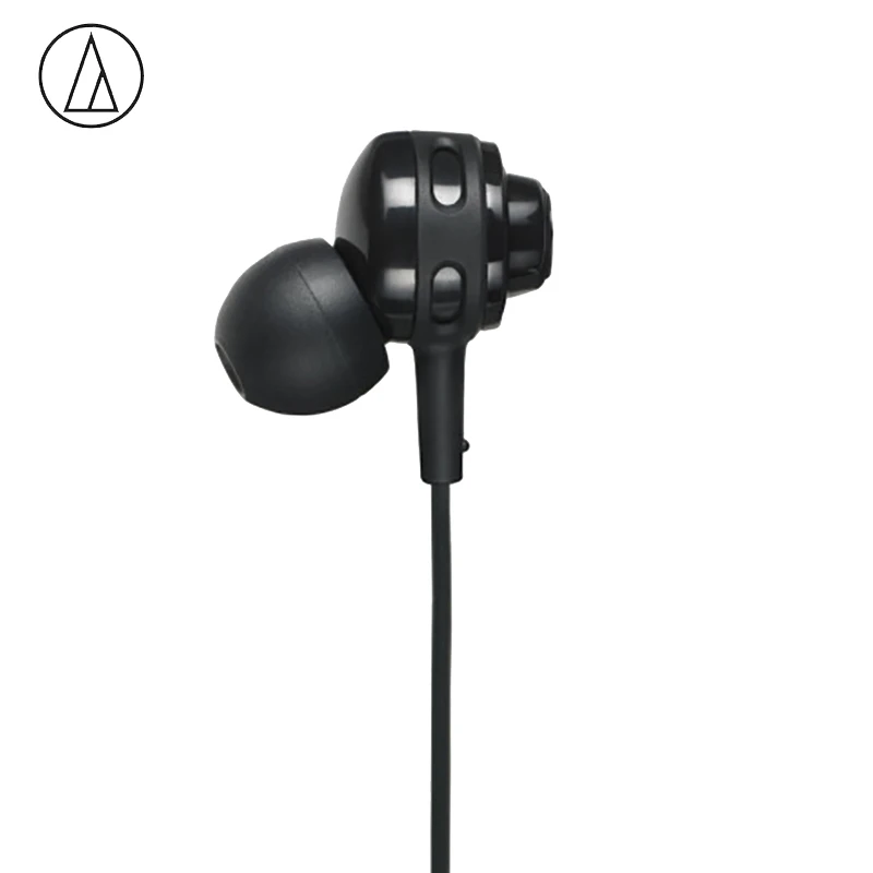 Оригинальные проводные наушники Audio Technica спортивные вкладыши с крючком