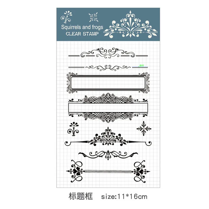 

Title frame Rubber Silicone Clear Stamps for Scrapbooking Tampons Transparents Seal Background Stamp Card Making Diy