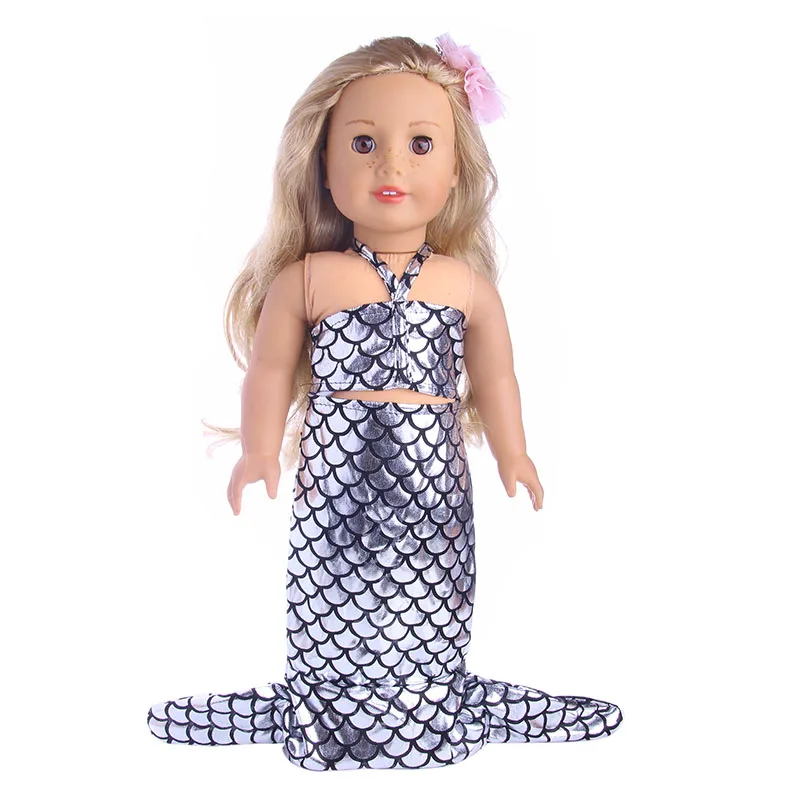 Кукольной одежды 15 цветов костюм русалки для девочек 18 дюймов американская кукла& 43 см для ухода за ребенком для мам Кукла-младенец для поколения девочек плюшевого мишки, игрушка