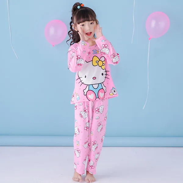 В году, весенне-осенний детский набор одежды принцессы от 2 до 12 лет мальчики девочки топы и брюки хлопок пижамы дети мультфильм пижамы - Цвет: style  2