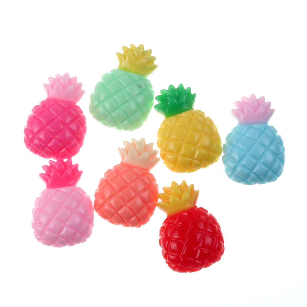 

50pcs 24x21mm Mixed Resin Pineapple Decoration Crafts Flatback Cabochon Embellishments For Scrapbooking Beads Diy Accessories