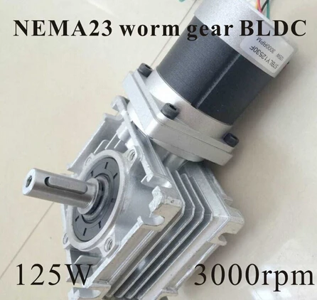 24V Bldc 57Mm Rv30 Worm Reducer Borstelloze Gelijkstroommotor 125W Overbrengingsverhouding 5:1-80:1