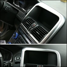 De coches de estilo de acero inoxidable decoración Pantalla de Navegación GPS box Para Volvo XC60 1 piezas