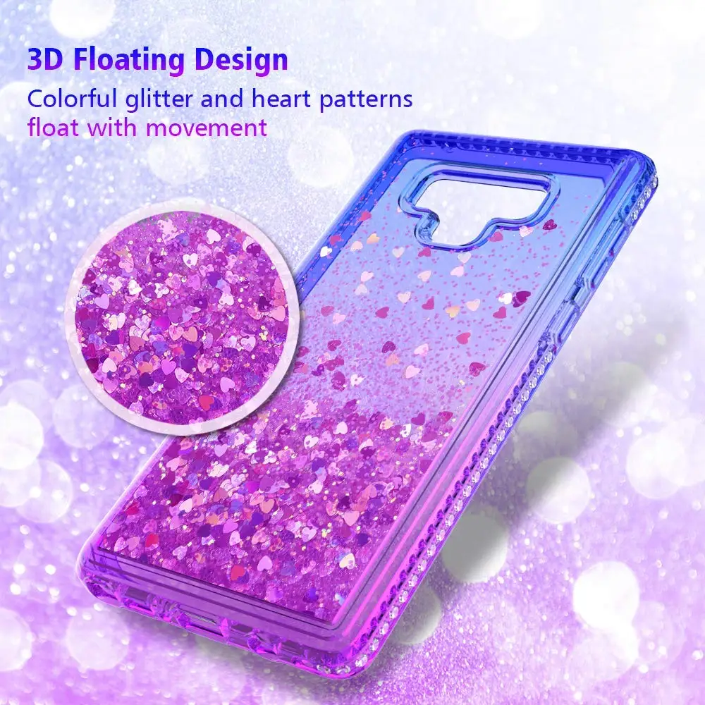 Glitter Liquid Diamond Bling Floating Soft Shiny Case Cover For Samsung S8 S9 A5 2017 A6 A6 Plus Note 9 J3 J7 Clear Phone Coque  (3)