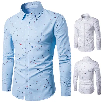 

Shirt Men Fashion Long Sleeve Printed Casual Slim Fit Stylish Shirt Blouse