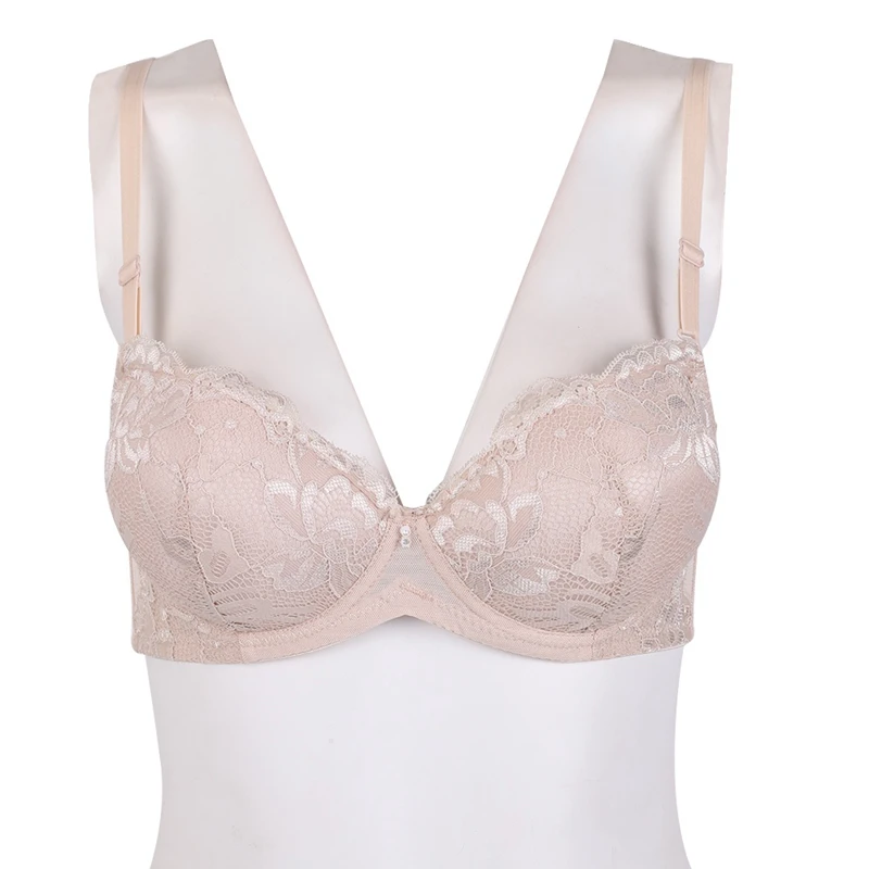 

New Fashion Thickening Cup bralette Adjustment Lace Push Up Bra 3/4 Cup Embroidered Solid Color Bras for women sujetador mujer