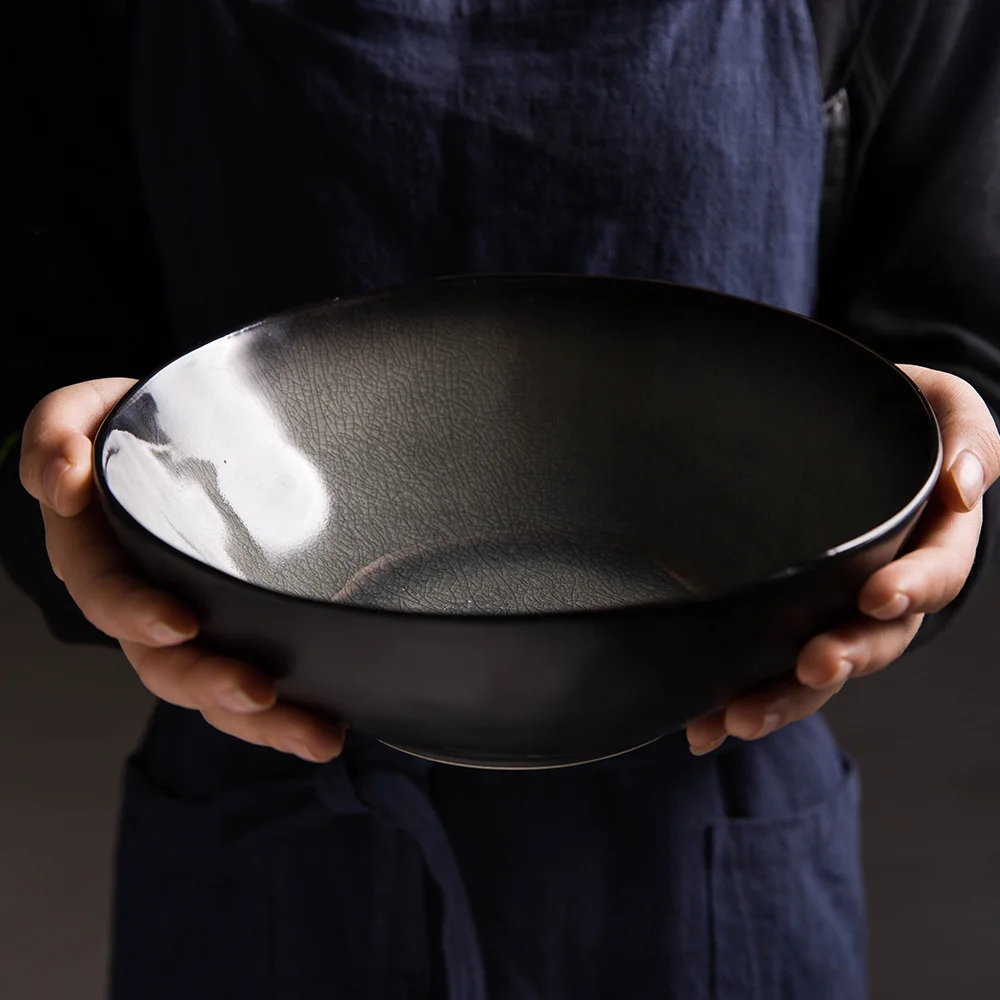 Японский стиль набор фарфоровой керамической посуды столовая посуда миска тарелка чашка блюдо черная полоса рисовый суп суши