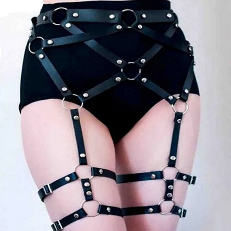 Fashion Women Harness Body Belts Sexy Garters Bondage Belt Punk Strap Band From Waist To Leg Adjustable Suspender Straps 2019 | Женская