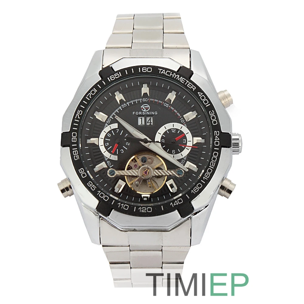 

NEW Men's Tourbillon Automatic Mechanical Mens Black Skeleton Steel Men Wrist Watch Man C841