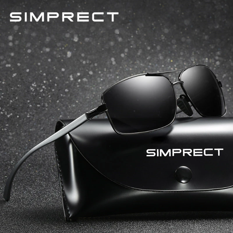 SIMPRECT фотохромные солнцезащитные очки мужские поляризованные UV400 Высокое качество алюминиево-магниевые солнцезащитные очки Квадратные Солнцезащитные очки для вождения