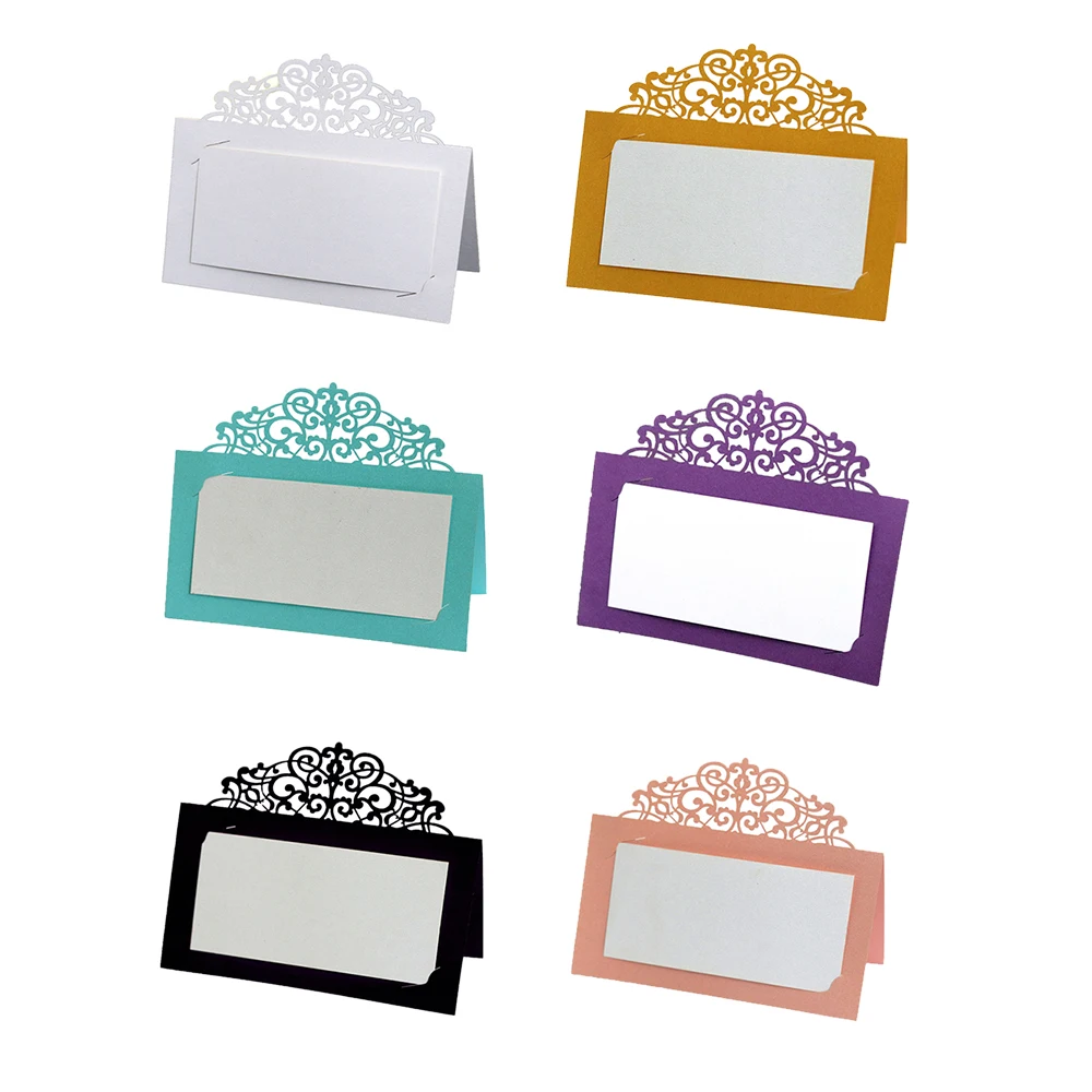  50pcs/pack 12*12cm Laser Cut Hollow Lace Seat card Vintage Table Number Name Card Place Cards Weddi - 33054011368