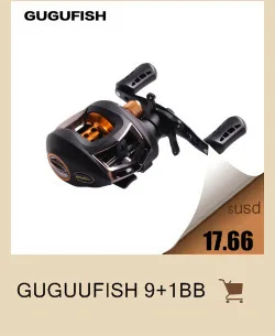 Gugufish Рыбалка катушка все металлические спиннингом раза коромысла деревянный рукоятки
