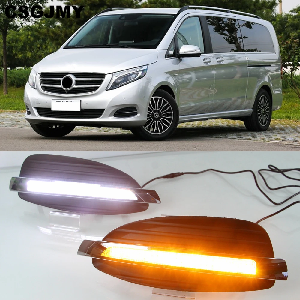 CSGJMY 2 шт. Светодиодный дневной светильник для Mercedes Benz V Class Вито V250 V260 2016 2017 2018
