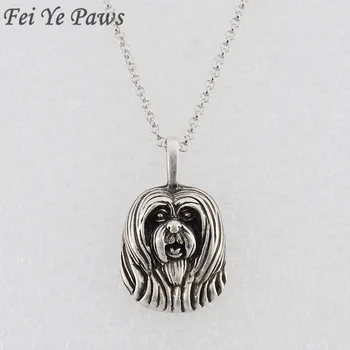 

Vintage 3D Old English Sheepdog Pekingese Pendant Necklaces Colar Boho Dog Charms Necklace For Women Men Jewelry Japanese Chin