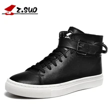 Z. Chaussures En Cuir Boucles de Suo Hommes Casual Hommes Chaussures de Mode Haute Couleur Pure pour les Chaussures Plates avec Homme Zs1609