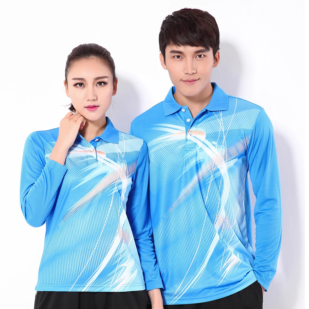 2016 New Breathable Quick Dry Full Sleeve Badminton Sport Shirts Young