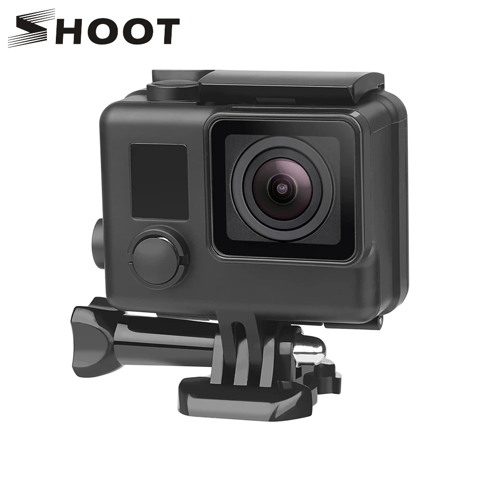 

SHOOT 45M Diving Underwater Waterproof Case for Gopro Hero 4 3+ Black Silver Camera Protective Cover for Go Pro 4 Accessory