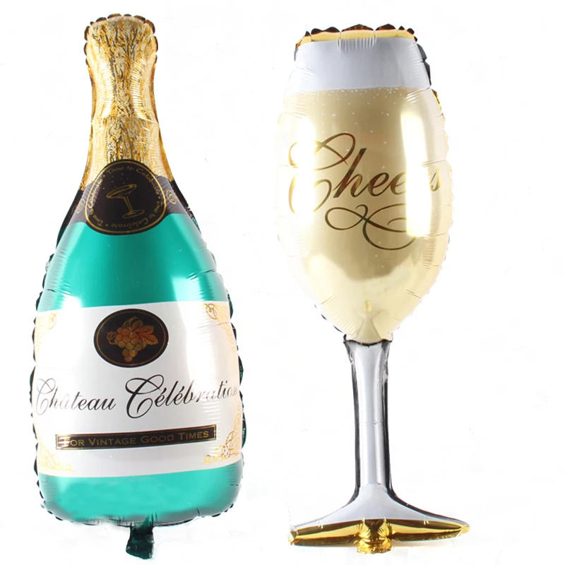 10pcs Wholesale Champagne&Wine Glass Balloon Aluminum Foil Balloons