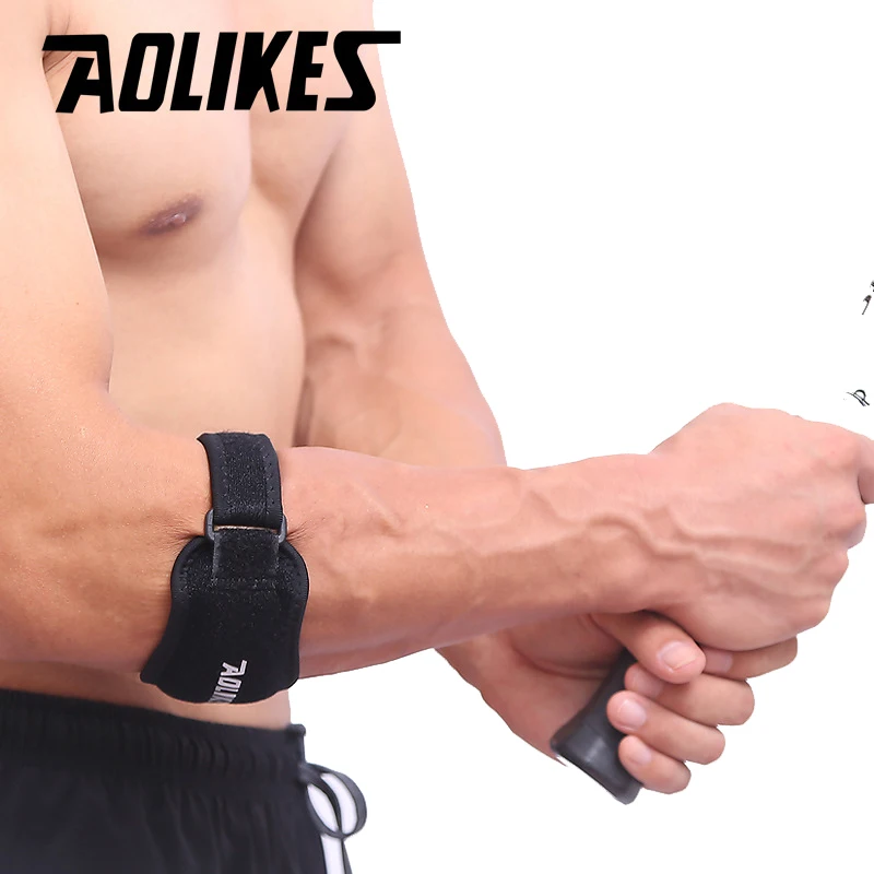 1 шт. регулируемый бандаж AOLIKES для поддержки локтя игры в бадминтон|elbow pads|elbow