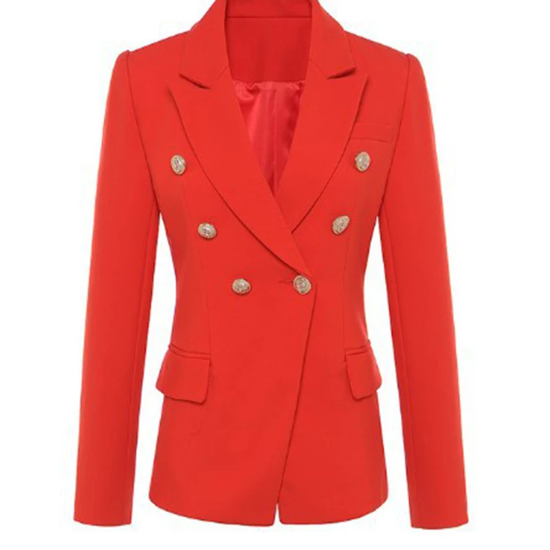 Metal Buttons Blazers Womens Double Breasted Fashion 2019 Autumn Spring elegant Blazer Jacket Basic outwear coats Cool style