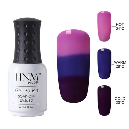 HNM 8 мл изменение цвета ногтей голографический лак для ногтей термальный лак для ногтей верхнее покрытие Базовое покрытие термо гель лак праймер лак - Цвет: 4208