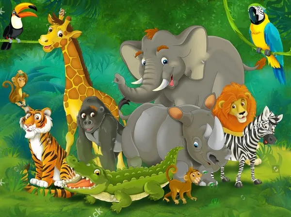 jungle Tiger lion elephant zebra Animal Backgrounds Vinyl cloth High quality Computer printed african safari backdrops | Электроника